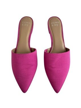 Crown & Ivy Mayla Pink Pointed Toe Mule Flats Women’s 8M